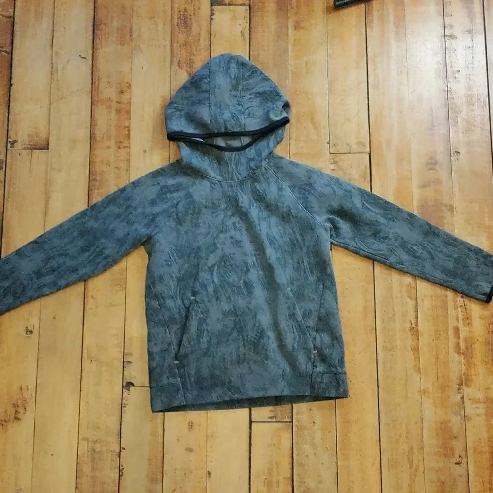 Old Navy hoodie size 8 Gray black tie dye activewear cotton spring unisex